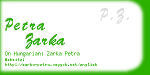 petra zarka business card